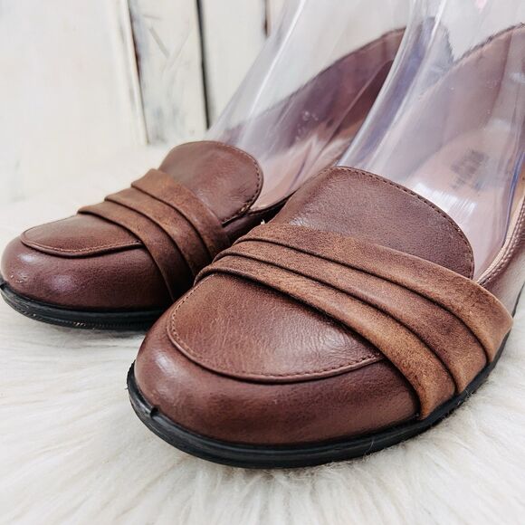 LifeStride Velocity Brown Vegan Leather Memory Foam Comfort Dress Shoes - 8M - Picture 2 of 8